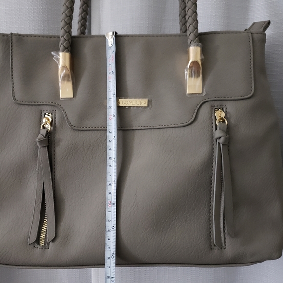 Ivy London Gray Medium Zippered Bag Purse - Picture 5 of 16